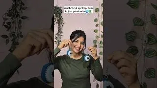 Thumbnail: How to Crochet Evil Eye Keychain 🧶✨ #crochet #crocheting #keychain #beautiful #diy #cute