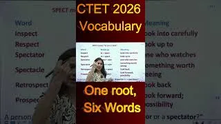 Thumbnail: One Root, Six Words 🔥 | CTET Vocabulary | एक Root से 6 Vocabulary Words | CTET English 🎯