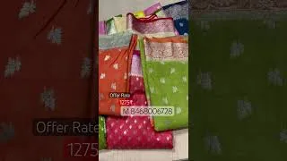 Thumbnail: Banarasi Silk Saree On Sale Flat Rate By Kaas Handloom