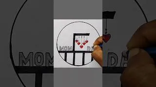 Thumbnail: circle mom dad short drawing #ytshorts #drawing #momdad #parentslove