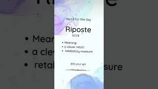 Thumbnail: Word of the Day: Reposte | Meaning, Pronunciation & Example