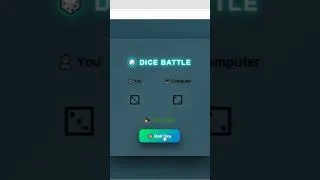 Thumbnail: Dice Game Using JavaScript 🎲 | Beginner Project #shorts #webdevelopment #coding