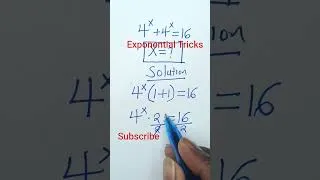 Thumbnail: A Nice Exponential Equation Tricks #maths #mathematics #viralvideo #viralshorts #viral