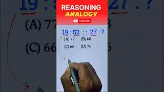 Thumbnail: Reasoning Analogy Questions | Analogy reasoning shorts questions