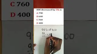 Thumbnail: % decrease maths question #mathsshorts
