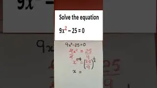 Thumbnail: how to solve an equation involving difference between 2 squares #mathsshorts
