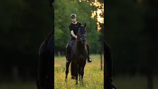 Thumbnail: Evenings done just right on my black stallion 👌🏻🖤 wearing full @EquestrianStockholmOfficial