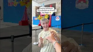 Thumbnail: Buying everything my husband can fit onto my finger 😅