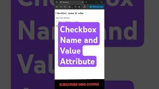 Thumbnail: Checkbox Name and Value Attribute in HTML Explained 💡 | Form Handling | #shorts #webdev #114 #html