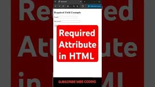 Thumbnail: Required Attribute in HTML Forms Explained | Form Validation Ka Gatekeeper 😎 #shorts #webdev #113