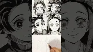 Thumbnail: Speed drawing Tanjiro Kamado and Nezuko from Demon Slayer #shorts #anime #drawing