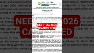 Thumbnail: NEET- UG 2026 CANCELLED | NTA EXAM CONTROVERSY AGAIN