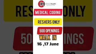 Thumbnail: MEDICAL CODING JOBS FOR FRESHERS #medicalcodingjobs #Chirokhealth #freshersjob #walkindrive