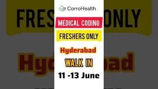 Thumbnail: Medical coding jobs for freshers #corrohealth #hyderabadjobs #walkindrive #medicalcodingjobs