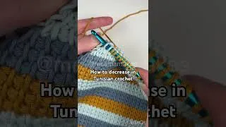 Thumbnail: How to decrease in Tunisian crochet 🧶#tunisiancrochet