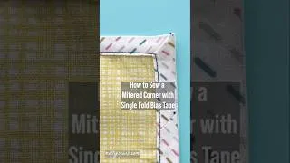 Thumbnail: How to Sew a Mitered Corner with Single Fold Bias Tape #sew