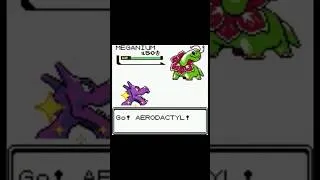 Thumbnail: Shiny Aerodactyl, fire breathing purple dragon! #pokemon #pokemoncrystal #shorts #aerodactyl