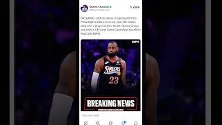 Thumbnail: LeBron James signs with the Philadelphia 76ers! #nba #fyp #shorts #lebronjames
