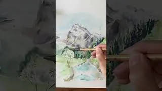 Thumbnail: Watercolor Timelapse  Painting Process | Rosenlaui, Switzerland #Shorts
