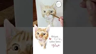 Thumbnail: Painting a Cute Kitten in Watercolor 🐾 #Shorts
