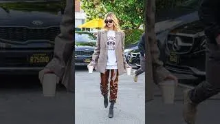 Thumbnail: hailey Bieber VS selena gomaz street style looks..#shorts