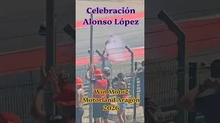 Thumbnail: Alonso López celebration Moto2 Win GP Motorland Aragón 2026