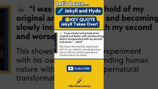Thumbnail: ⏳ GCSE English: "I was slowly losing hold of my original... self..." Quote | Jekyll & Hyde Shorts