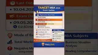 Thumbnail: TANCET MBA 2026 notification is out! 📢 @mindformath #tancet2026 #tancetmba #mindformath