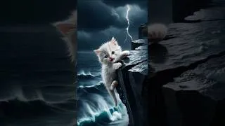 Thumbnail: Kitten cat stack in ocean #cat #catshorts #catstory #catlover #catrescue #kittenadventures