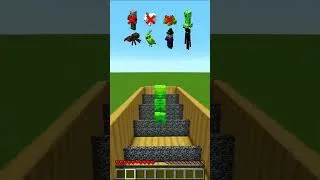 Thumbnail: Minecraft Bedrock Wall vs Every Mob's Jump... Who Escapes? 😱 #shorts