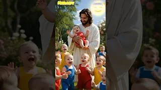 Thumbnail: with Jesus the little ones are happy #littlebaby #jesusandme #jesuslovesme #biblesong #baby #shorts