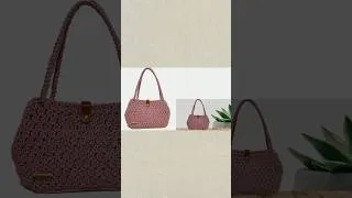 Thumbnail: crochet bag with double crochet cluster stitch#crochetbag
