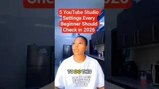 Thumbnail: 5 YouTube Studio Settings Every Beginner Should Check in 2026 #youtubeblogger #youtubeinfluencer