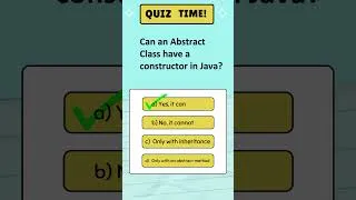 Thumbnail: Can an Abstract Class Have a Constructor? 🤔 | Java OOPs  MCQ #shorts