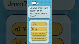 Thumbnail: Can We Create an Object of an Abstract Class? 🤔 | Java MCQ #shorts #OOPs
