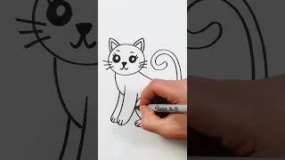 Thumbnail: Cat Drawing | Super Easy Step by Step Tutorial #cat #kitty #catvideos #drawing #catdrawing