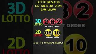 Thumbnail: Lotto Result Today  2:00 pm draw October 30, 2024 #shorts