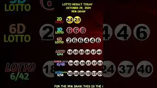 Thumbnail: Lotto Result Today  9:00 pm draw October 29, 2024 #shorts