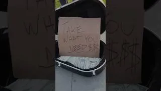 Thumbnail: Giving money to strangers with Gage from Beast Games #beastgames #mrbeast