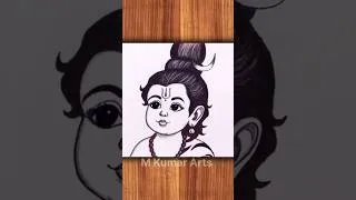 Thumbnail: Cute Little krishna drawing🥰🙏//#art #shorts #krishna #drawing #artist #shortvideo