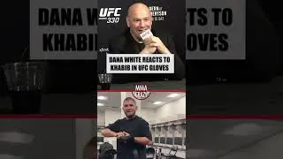 Thumbnail: Dana White reacts to Khabib Nurmagomedov wearing UFC gloves backstage at UFC 330