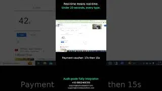 Thumbnail: Tally to SQL benchmarked: payment 17s, purchase 12s, journal 12s — all under 20s #Tally