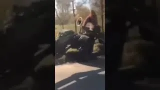 Thumbnail: 🚜 When your tractor says, 'Let's go off-road!' 😂 Watch this epic ditch dive! #TractorFails #FarmLife