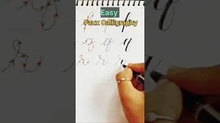 Thumbnail: Easy🤩 Faux Calligraphy ✍️With Normal Pen 👀 #shorts #calligraphy