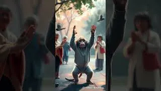 Thumbnail: 🐵 Monkey's Zen Mode! 🌿 #ai #animal #shorts