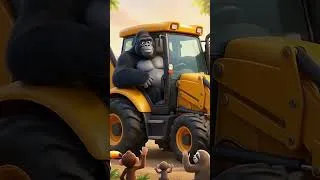 Thumbnail: Watch a Gorilla Operate Heavy Machinery 🤣 #shorts #animation