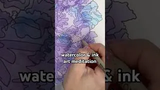 Thumbnail: relax ur brain with this easy watercolor & ink art meditation 😌 #mindrelaxing