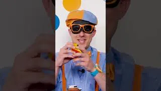 Thumbnail: Blindfolded Truck Stacking Game! #blippi #challenge #trucks
