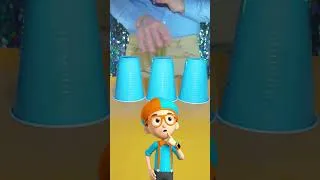Thumbnail: Play The Shape Cup Game With Blippi!🟡🟦🔺 #blippi #diy #toys