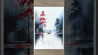Thumbnail: Abstract autumn scenery #oilpastels #oilpastelscenery #painting